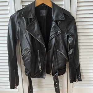 All Saints Balfern Leather Jacket 0 XS